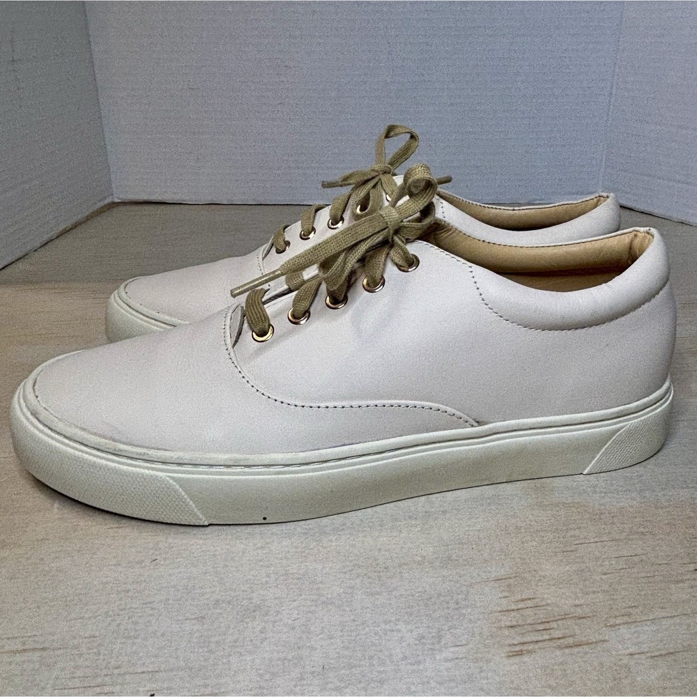 Nisolo Leather Elayna Lace Up Off White Sneaker Ladies Size 8.5 - Picture 3 of 10